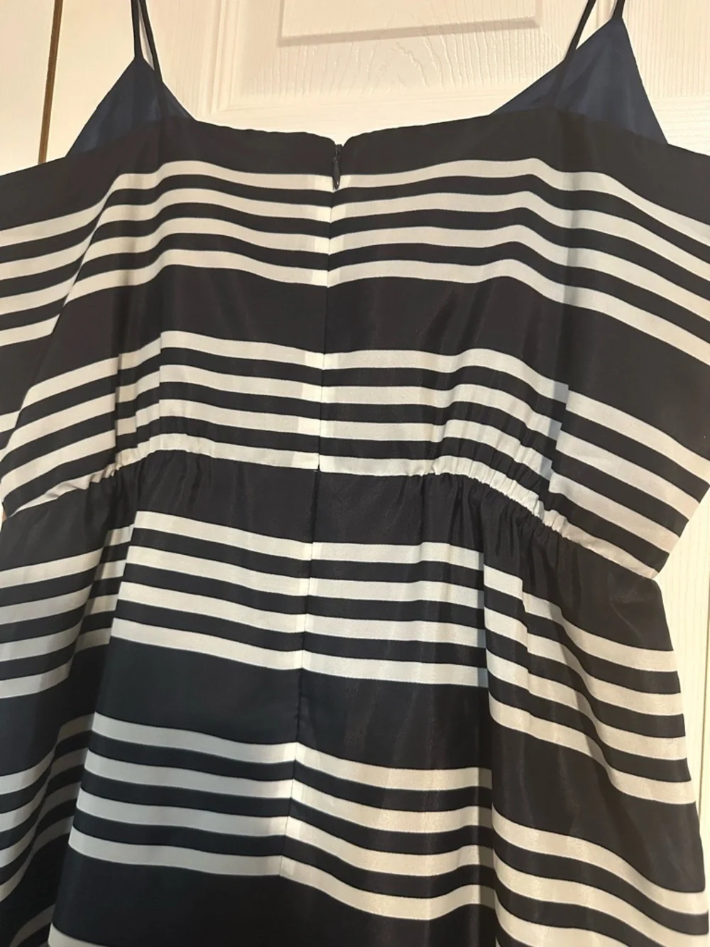 J Crew Navy & Cream Spaghetti Strap Dress - Picture 5 of 11